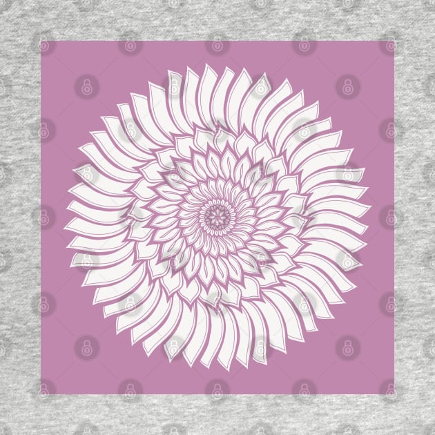 Lovely Lilac Leafy Mandala - Intricate Digital Illustration - Colorful Vibrant and Eye-catching Design for printing on t-shirts, wall art, pillows, phone cases, mugs, tote bags, notebooks and more by cherdoodles